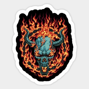 The Devil Burning Sticker